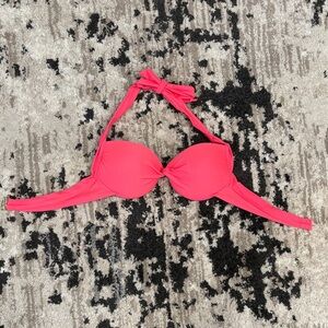 Catalina Bright Coral Halter Bikini Top